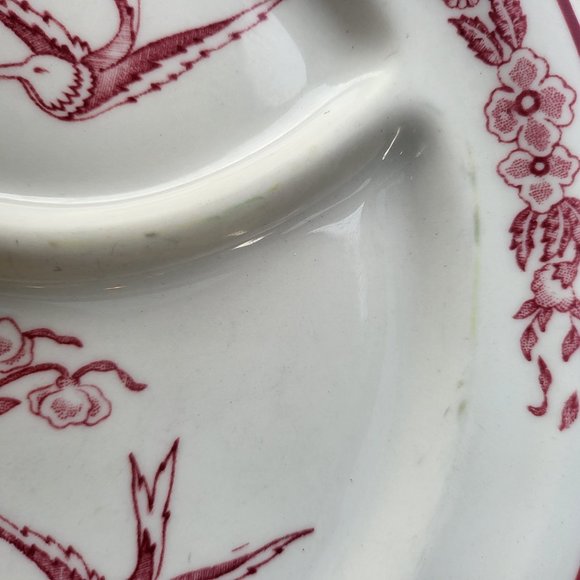 1pc RARE Vtg Jackson China Hummingbird 9.5" Chop Plate~Cooks Rest, Union Made - Picture 11 of 14